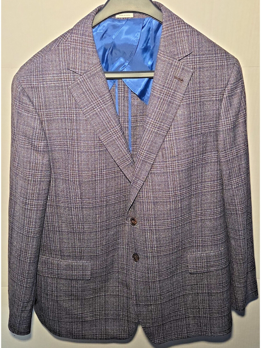 Joseph Abboud Colby Blazer Mens 46R XL Plaid Lanificio di Pray Italy Fabric
